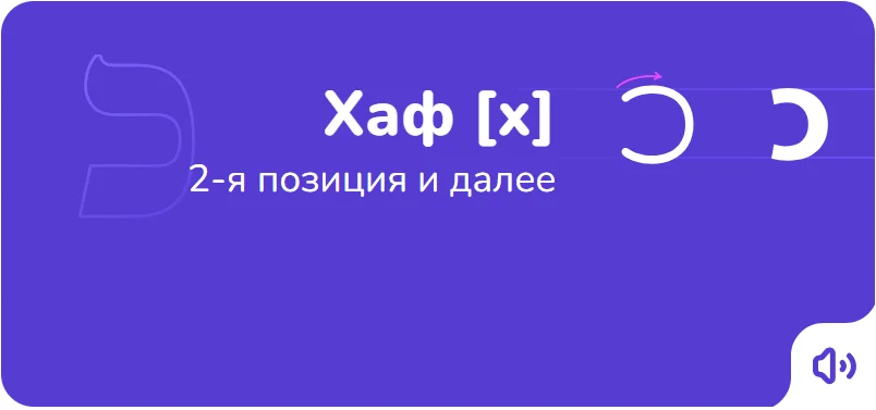 Порядок написания буквы хаф на иврите