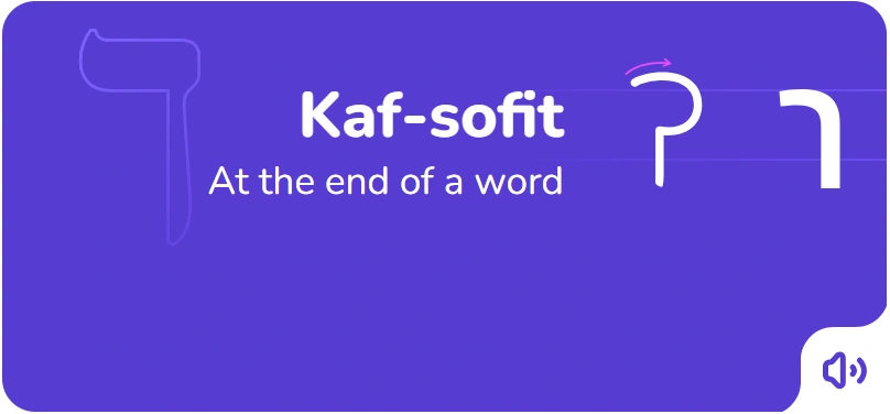 The order of writing the letter Kaf-sofit in Hebrew