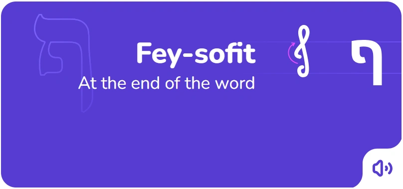 The order of writing the letter Fey-sofit in Hebrew